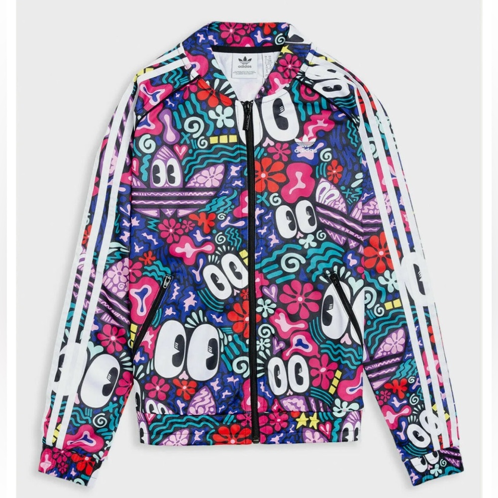 Adidas x Hattie Stewart SST Track Jacket Muti-Colored Abstract Eye Print